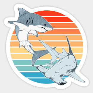 Hammerhead and Great White Shark Sticker